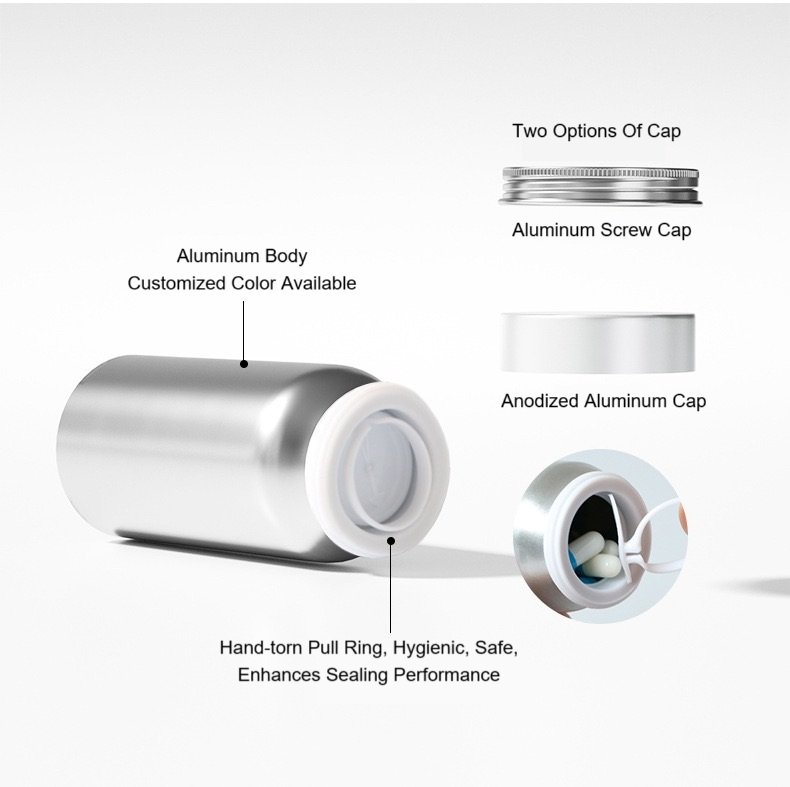 Aluminum Supplement Bottle
