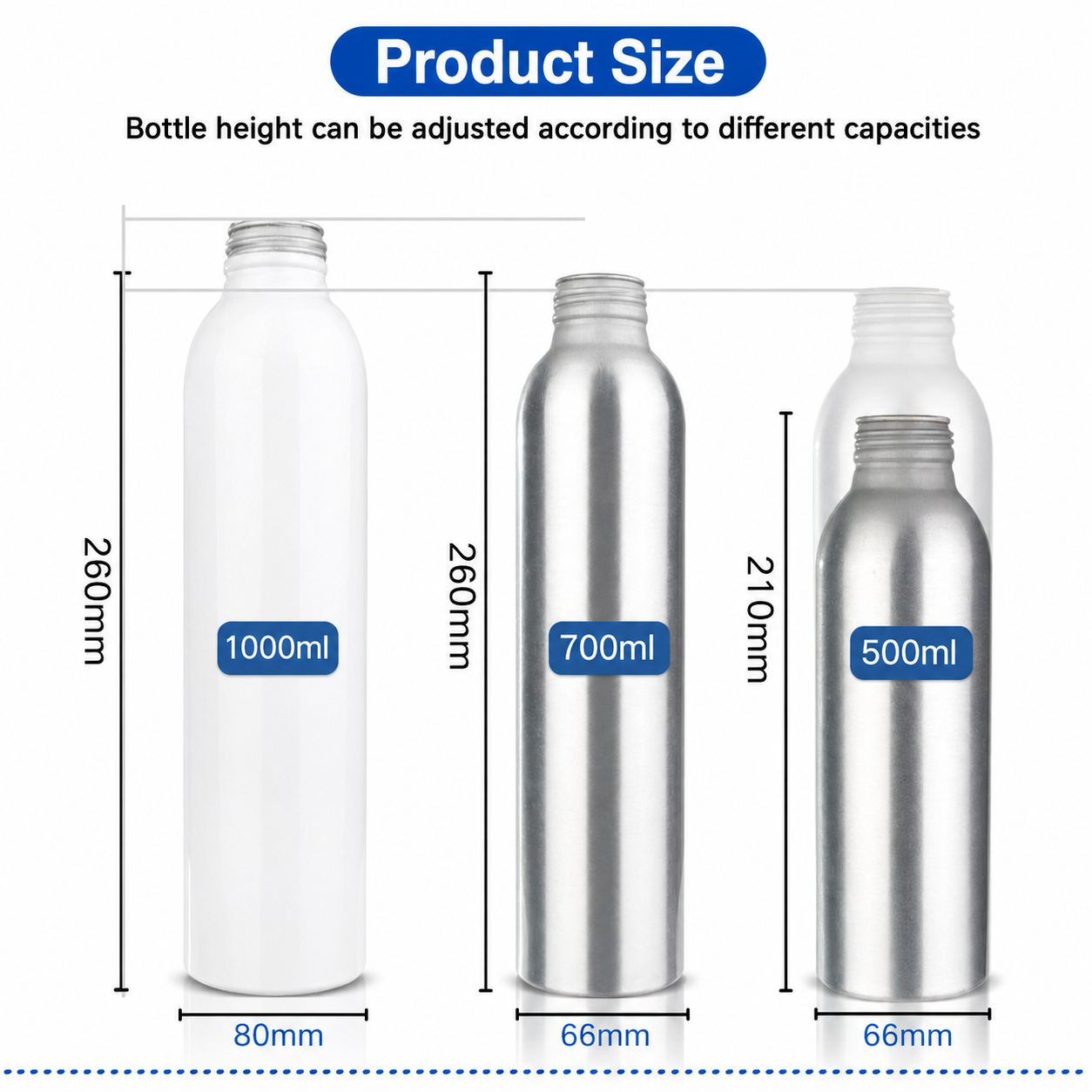 Aluminum Water bottle size