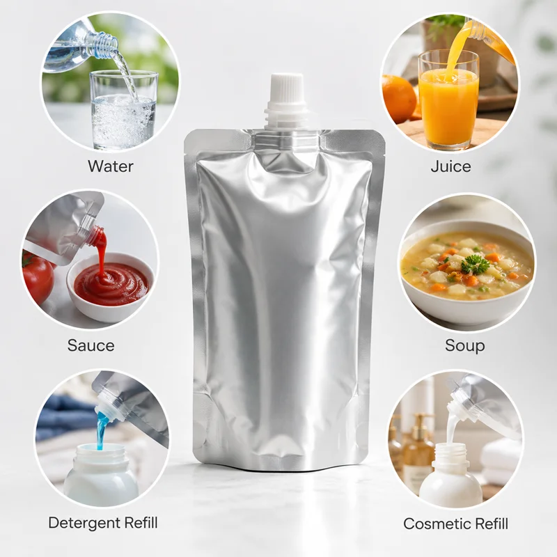Application of spout pouches