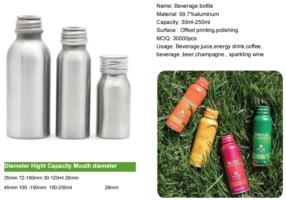 Aluminum Functional Drinks Bottles 2